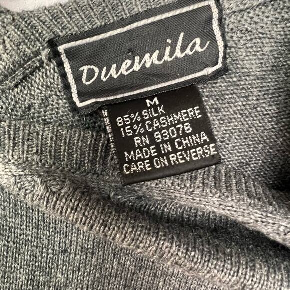 Duemila Sweater Top Womens M Silk Cashmere Front Back V-neck Long Sleeve - Picture 7 of 9